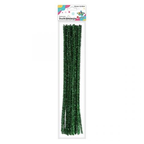 Druciki kreatywne Titanum 30cm Brokat Zielone, 15szt